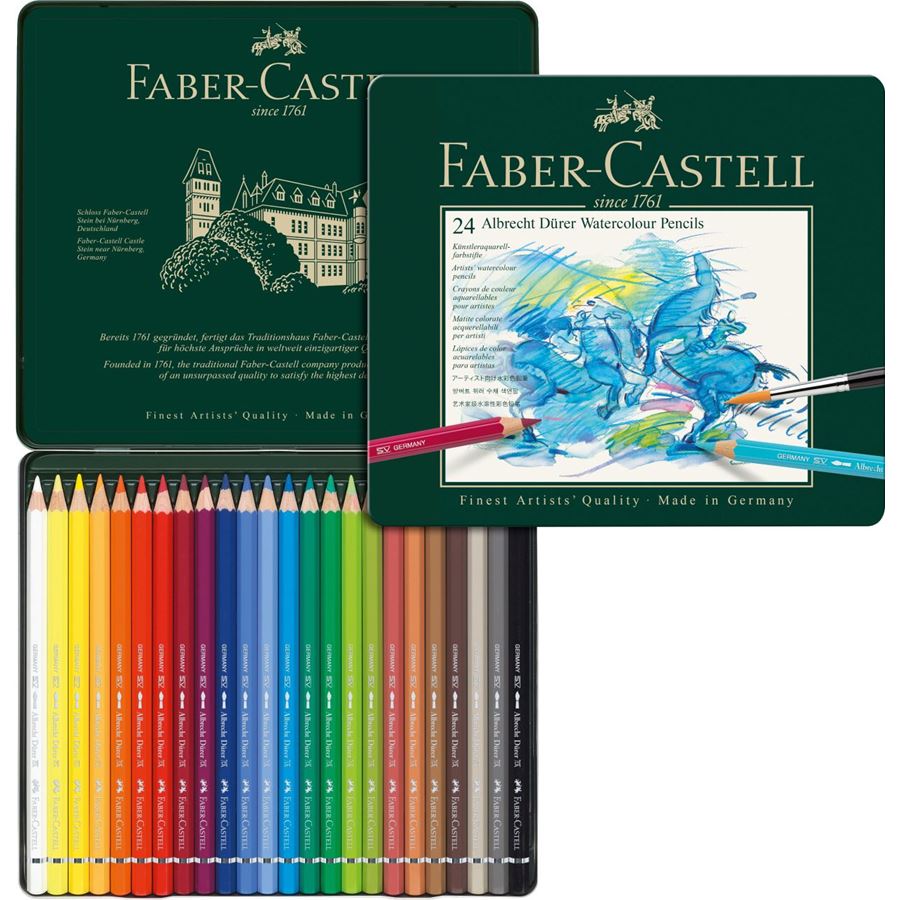 Faber-Castell - Crayons aquarellable Albrecht Dürer boîte métal de 24