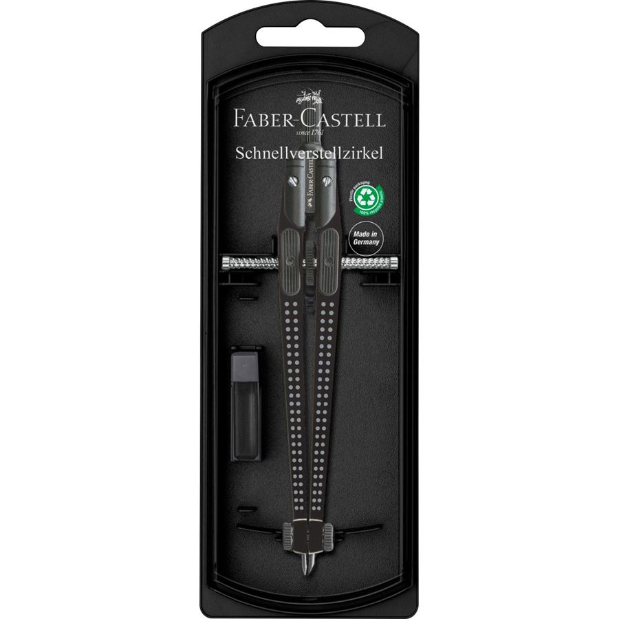 Faber-Castell - Compas à réglage instantané Grip noir