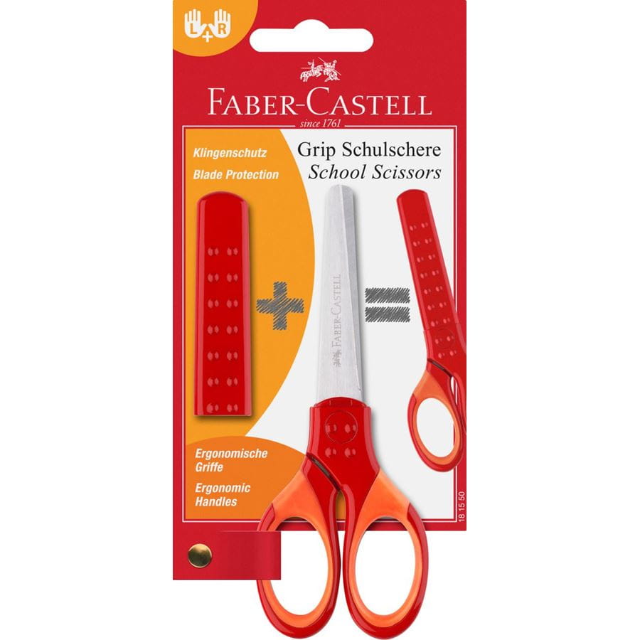 Faber-Castell - Ciseaux scolaires Grip, rouge