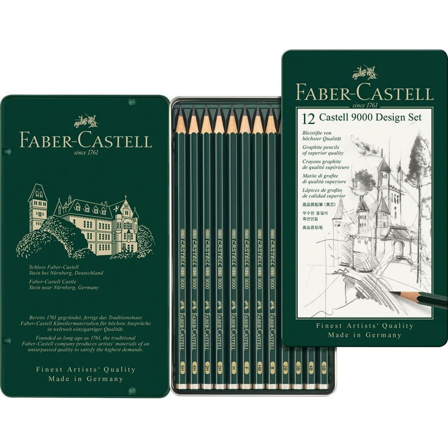 Faber-Castell - Castell 9000 graphite pencil, Design Set, tin of 12