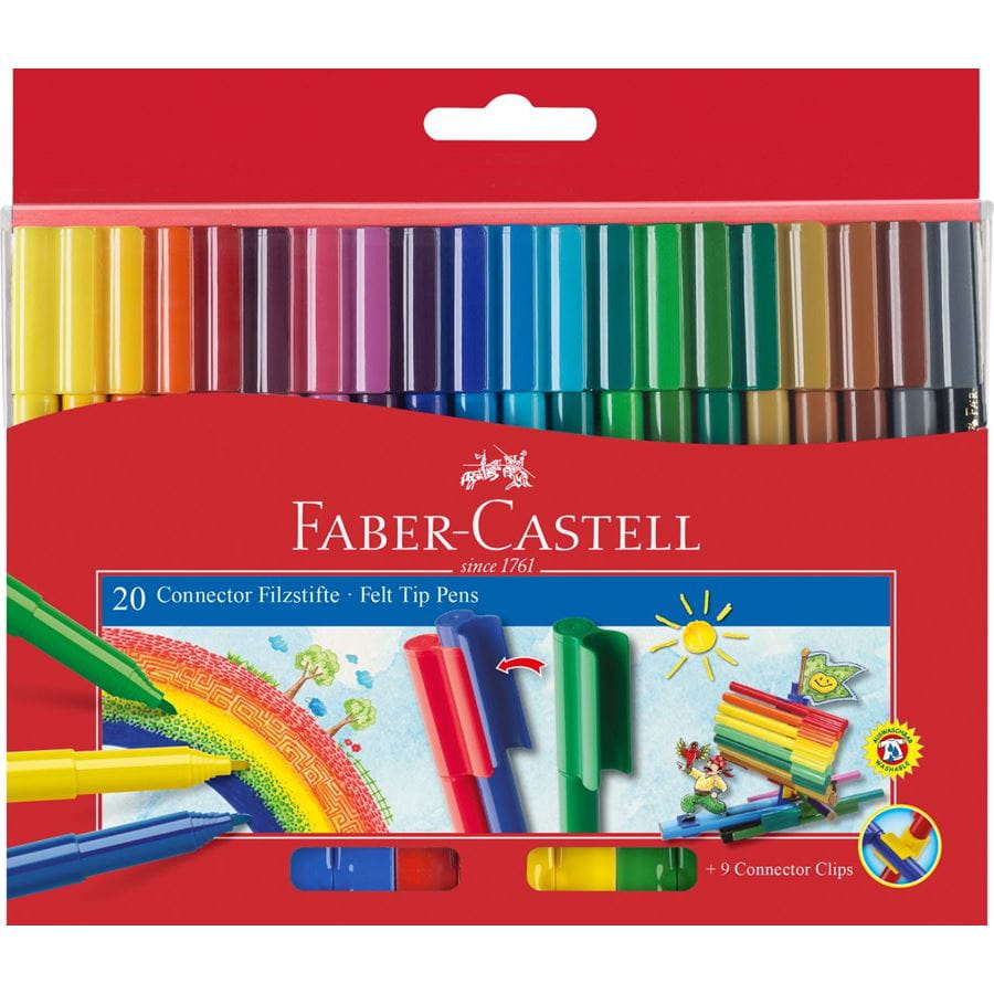 Faber-Castell - Etui carton Feutres Connector 20x