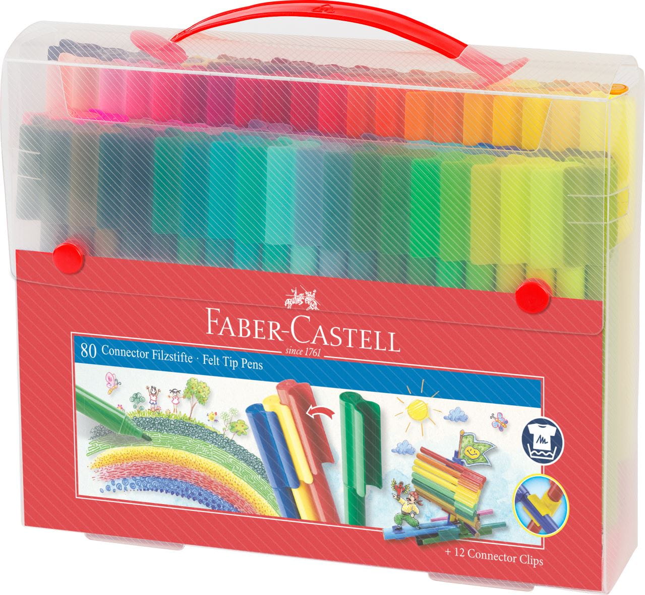 Faber-Castell - Connector felt tip pen set Carrying case, 92 pieces