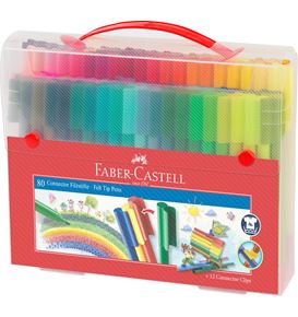 Faber-Castell - Connector felt tip pen set Carrying case, 92 pieces