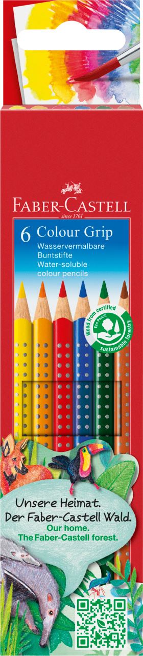 Faber-Castell - Crayon de couleur Colour Grip étui de 6
