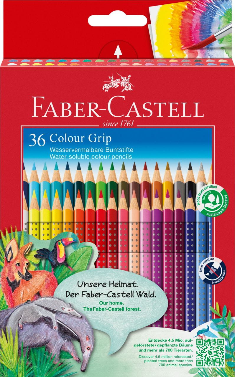 Faber-Castell - Crayon de couleur Colour Grip étui de 36