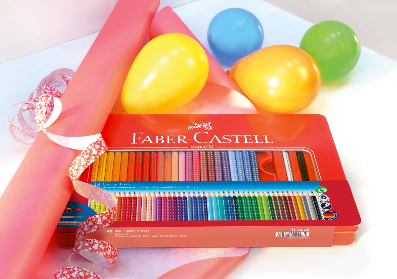 Faber-Castell - Crayon de couleur Colour Grip boîte métal 48 pièces