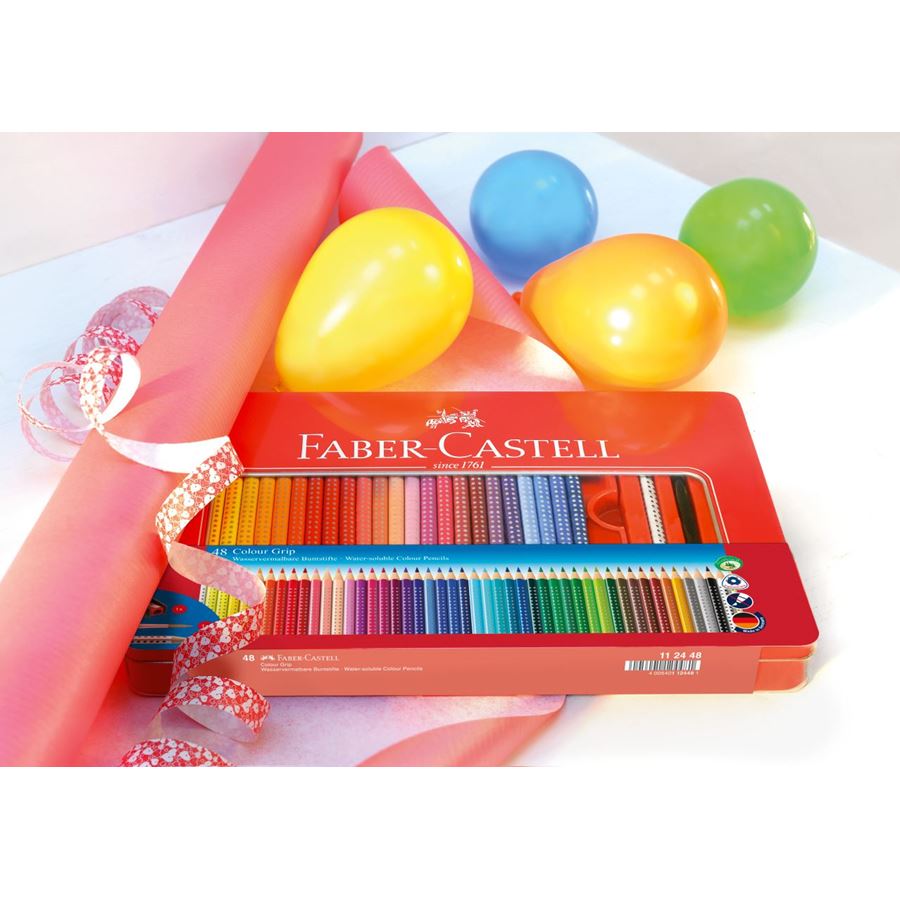 Faber-Castell - Colour Grip colour pencil, tin of 48
