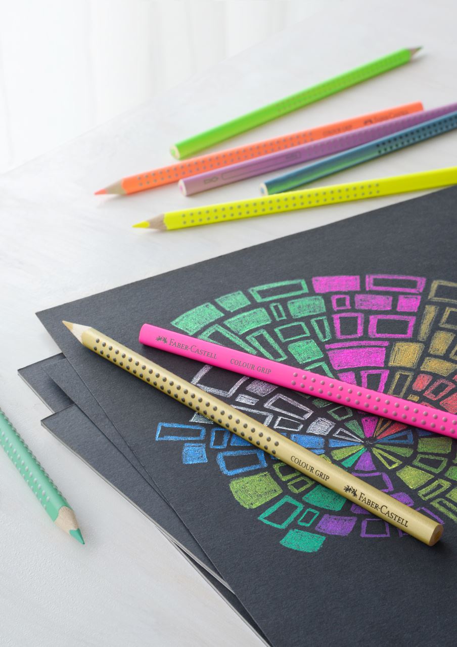 Faber-Castell - Etui x12 crayons de couleur spéciales Colour Grip