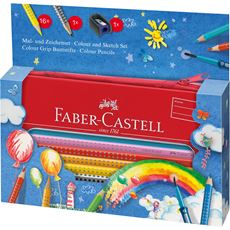 Faber-Castell - Colour Grip colouring set Balloon in a tin, 18 pieces