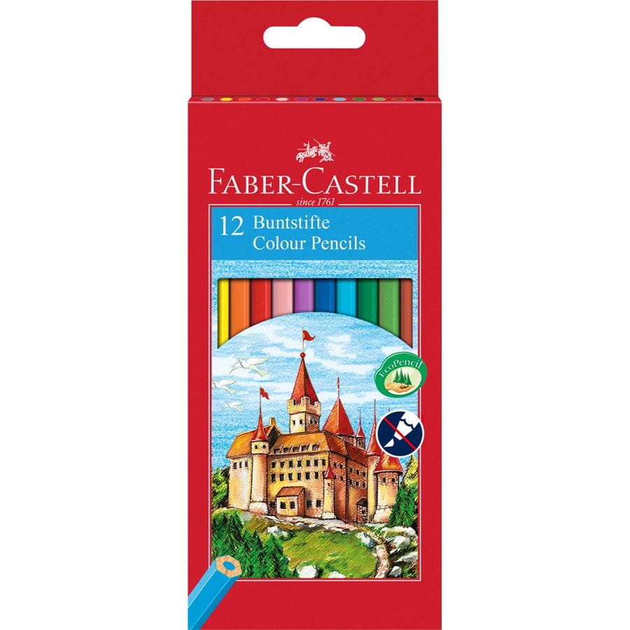 Faber-Castell - Crayons de couleur Château étui de 12 pièces