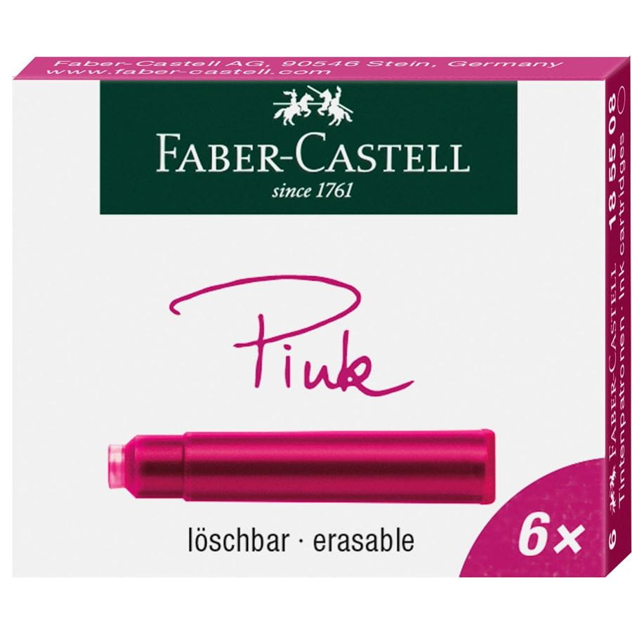 Faber-Castell - Cartouches d'encre standard Rose, étui de 6