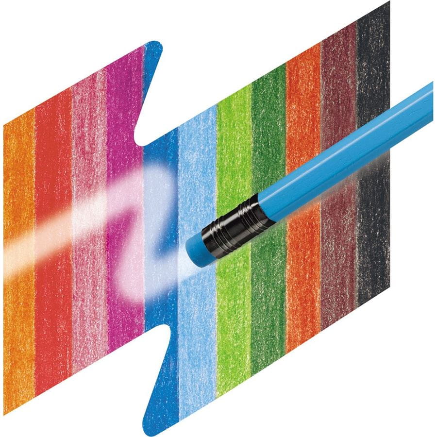 Faber-Castell - Crayons de couleur gommables étui de 12