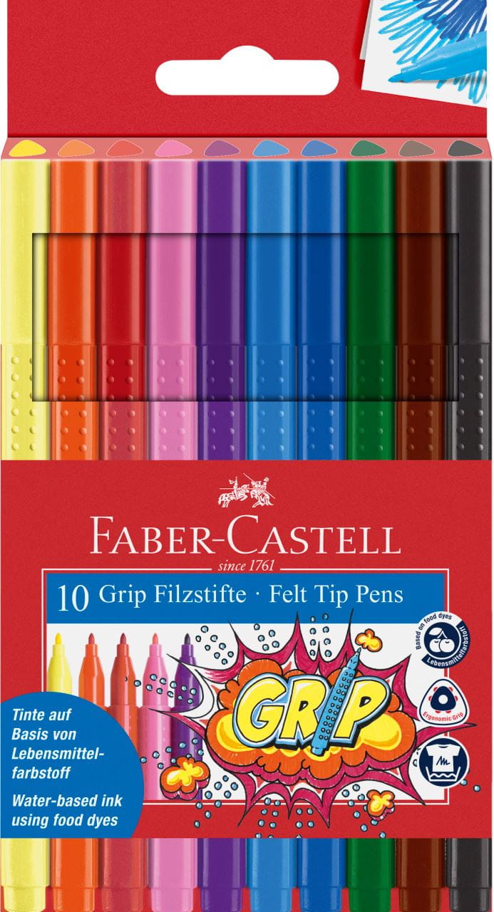 Faber-Castell - Feutre Grip Colour étui de 10