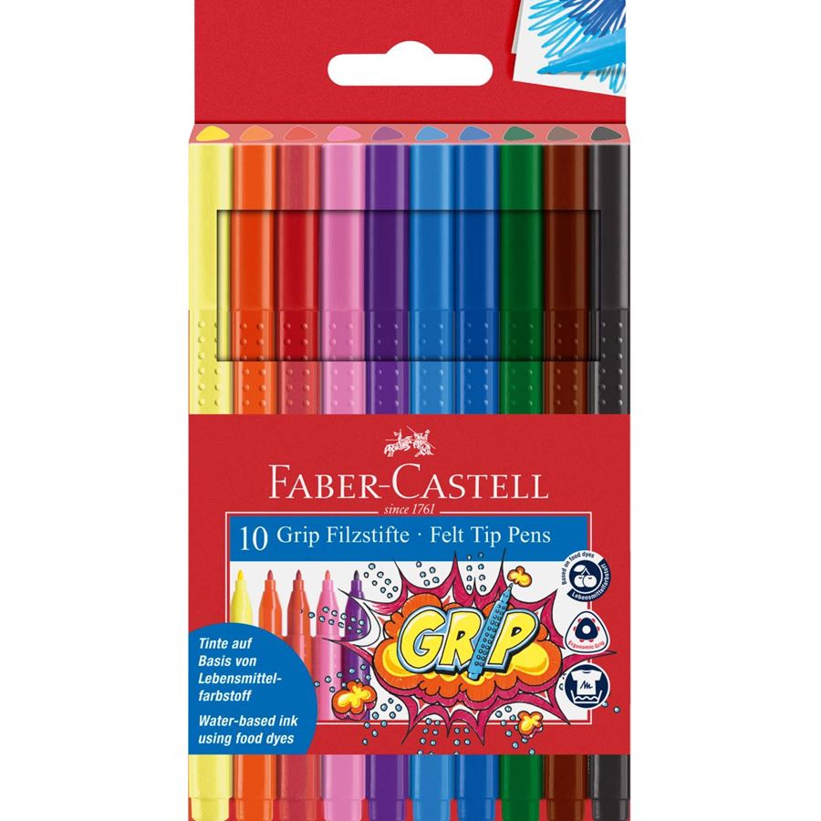 Faber-Castell - Feutre Grip Colour étui de 10
