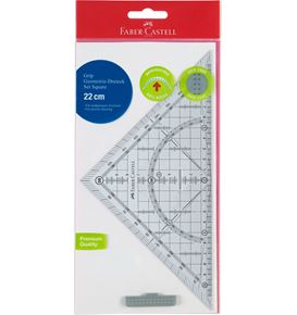 Faber-Castell - Grip set square, large with handle, 22 cm, break resistant