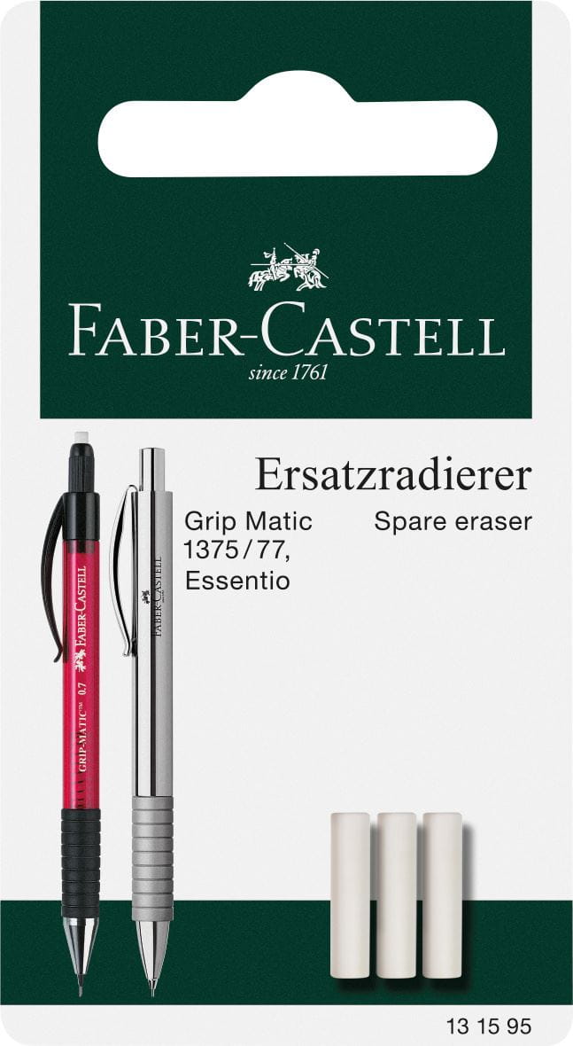 Faber-Castell - Grip Matic spare erasers for mechanical pencil, set of 3