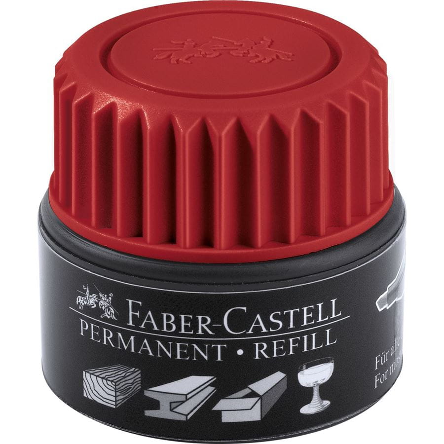 Faber-Castell - Encrier recharge Grip Permanent 1505 rouge