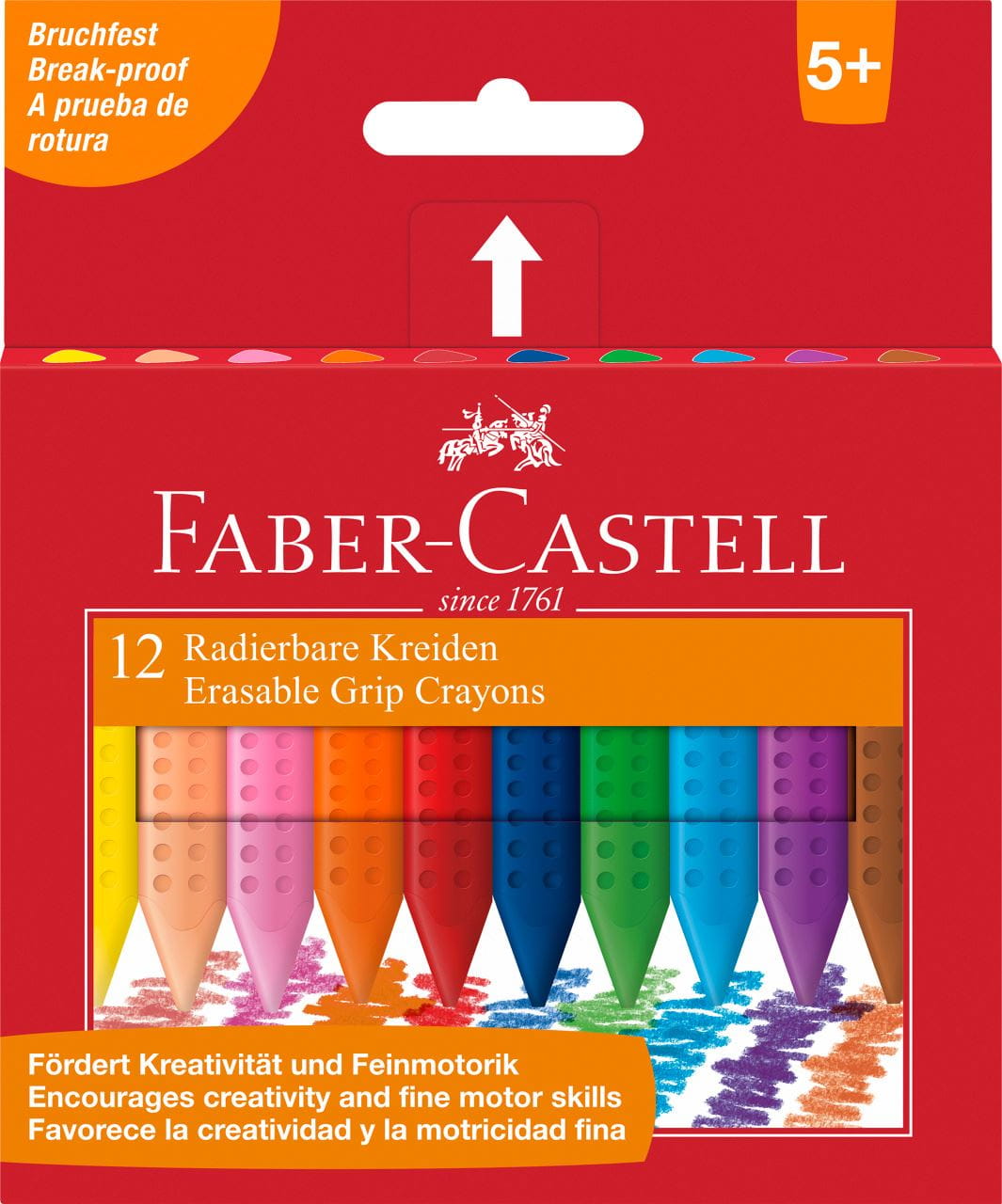 Faber-Castell - Craies plastiques Grip effacables 12x