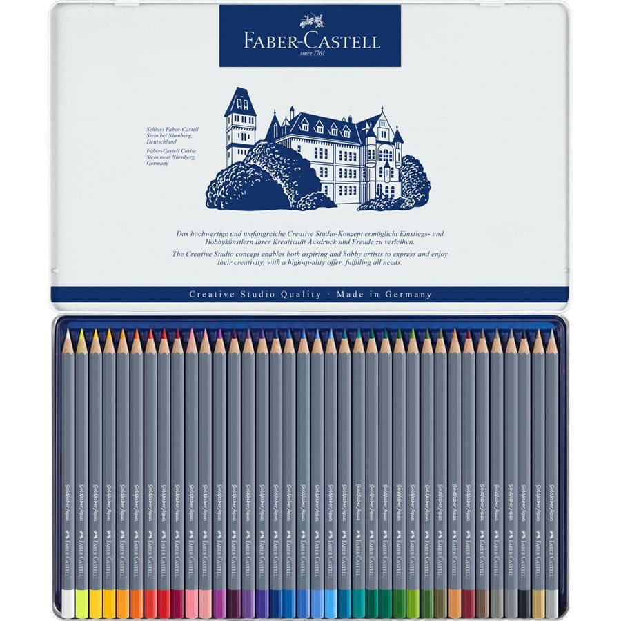 Faber-Castell - Crayon Goldfaber Aquarelle boîte métal de 36 pièces