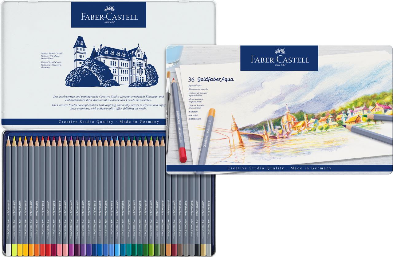 Faber-Castell - Crayon Goldfaber Aquarelle boîte métal de 36 pièces