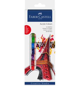 Faber-Castell - Set de démarrage peinture acrylique, boîte de 12