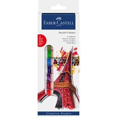 Faber-Castell - Set de démarrage peinture acrylique, boîte de 12