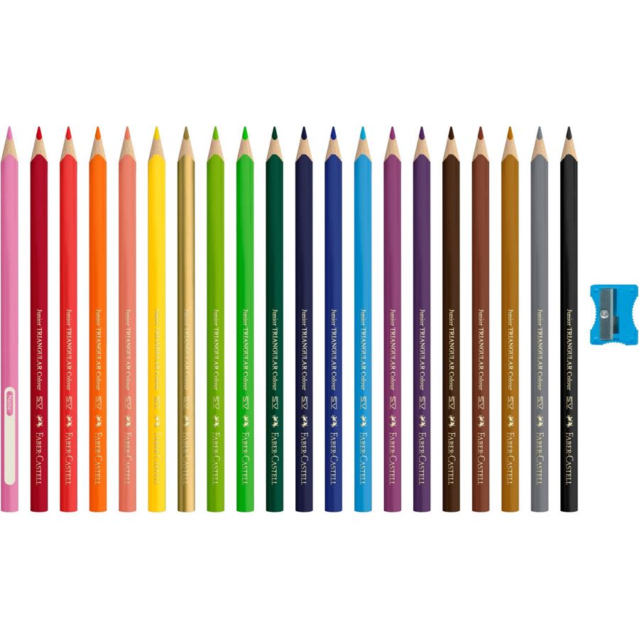 Faber-Castell - Crayon couleur triangulaire Jumbo étui de 20