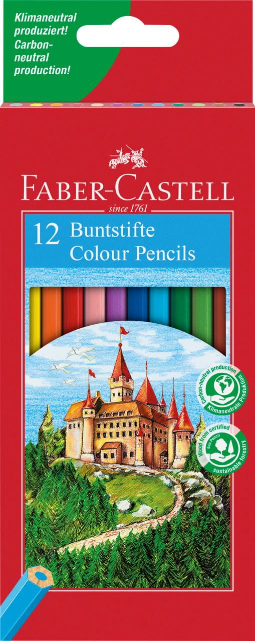 Faber-Castell - Crayons de couleur Château étui de 12 pièces