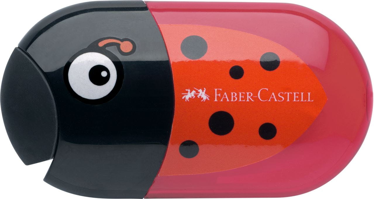 Faber-Castell - Animal motif twin sharpening box with eraser, motif ladybird
