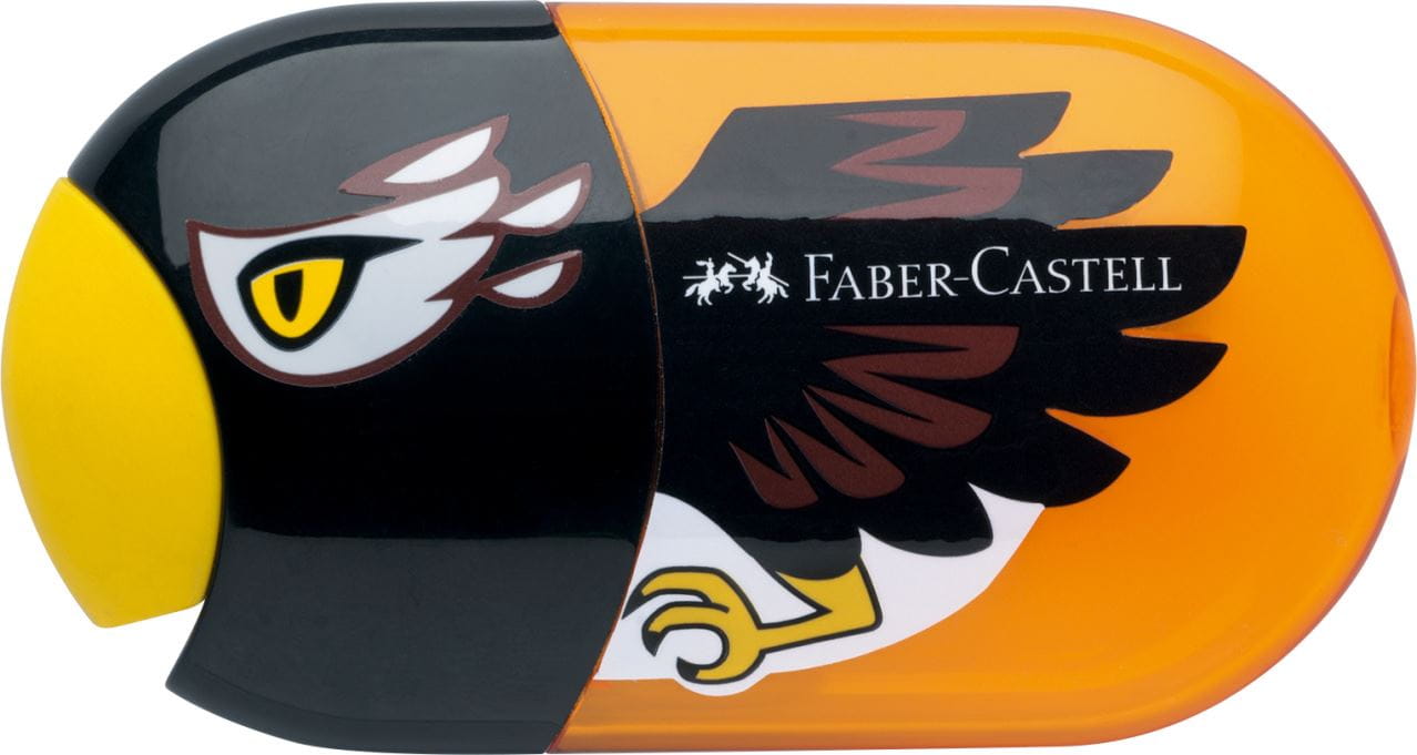 Faber-Castell - Animal motif twin sharpening box with eraser, motif eagle