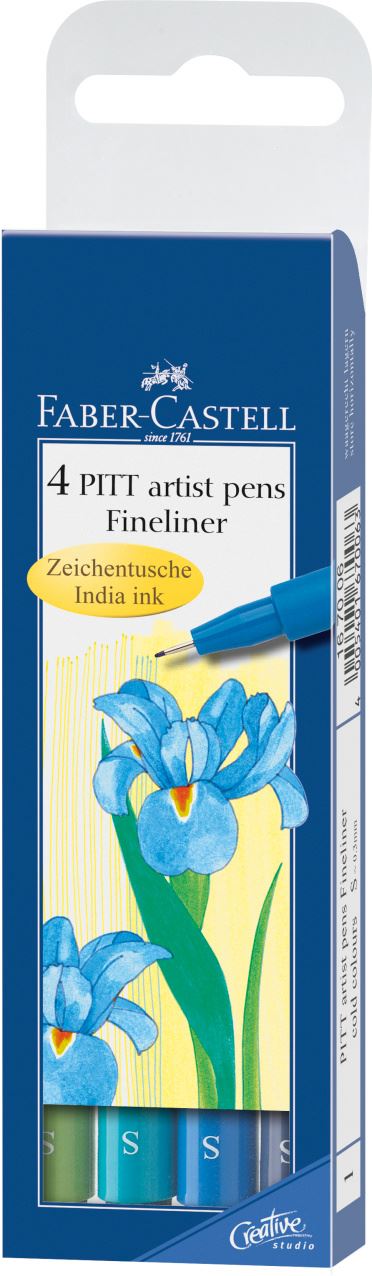 Faber-Castell - Poch 4 feutres Pitt Artist Pen S couleurs froides