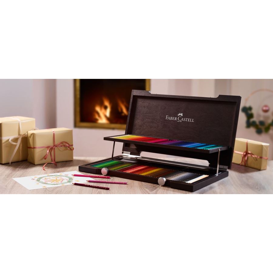 Faber-Castell - Crayons de couleur Polychromos, coffret bois de 120 pièces