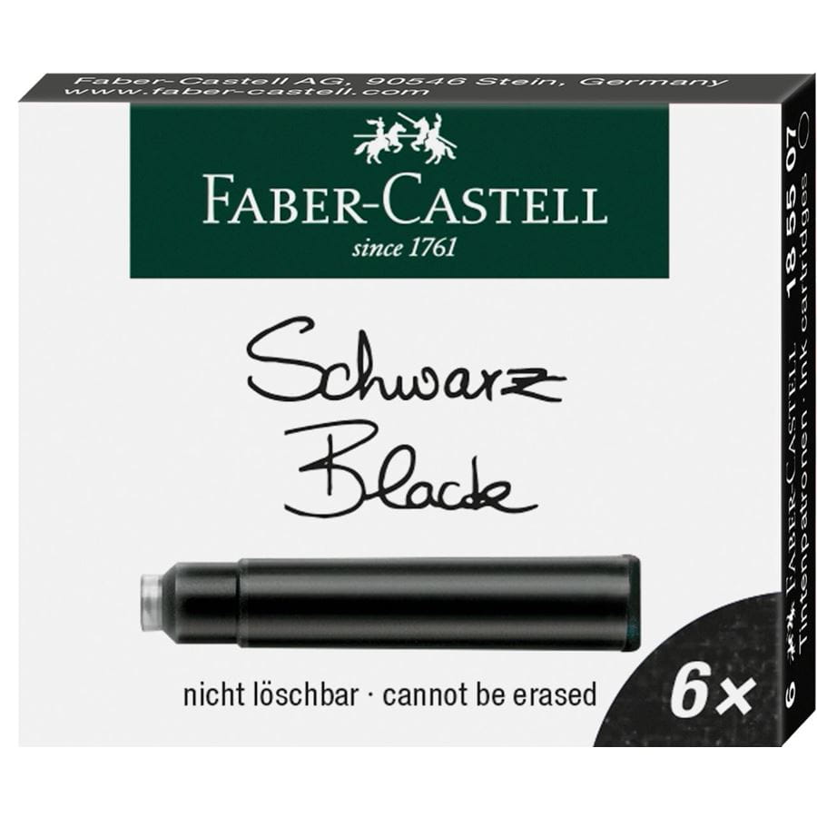 Faber-Castell - 6 cartouches d'encre noire
