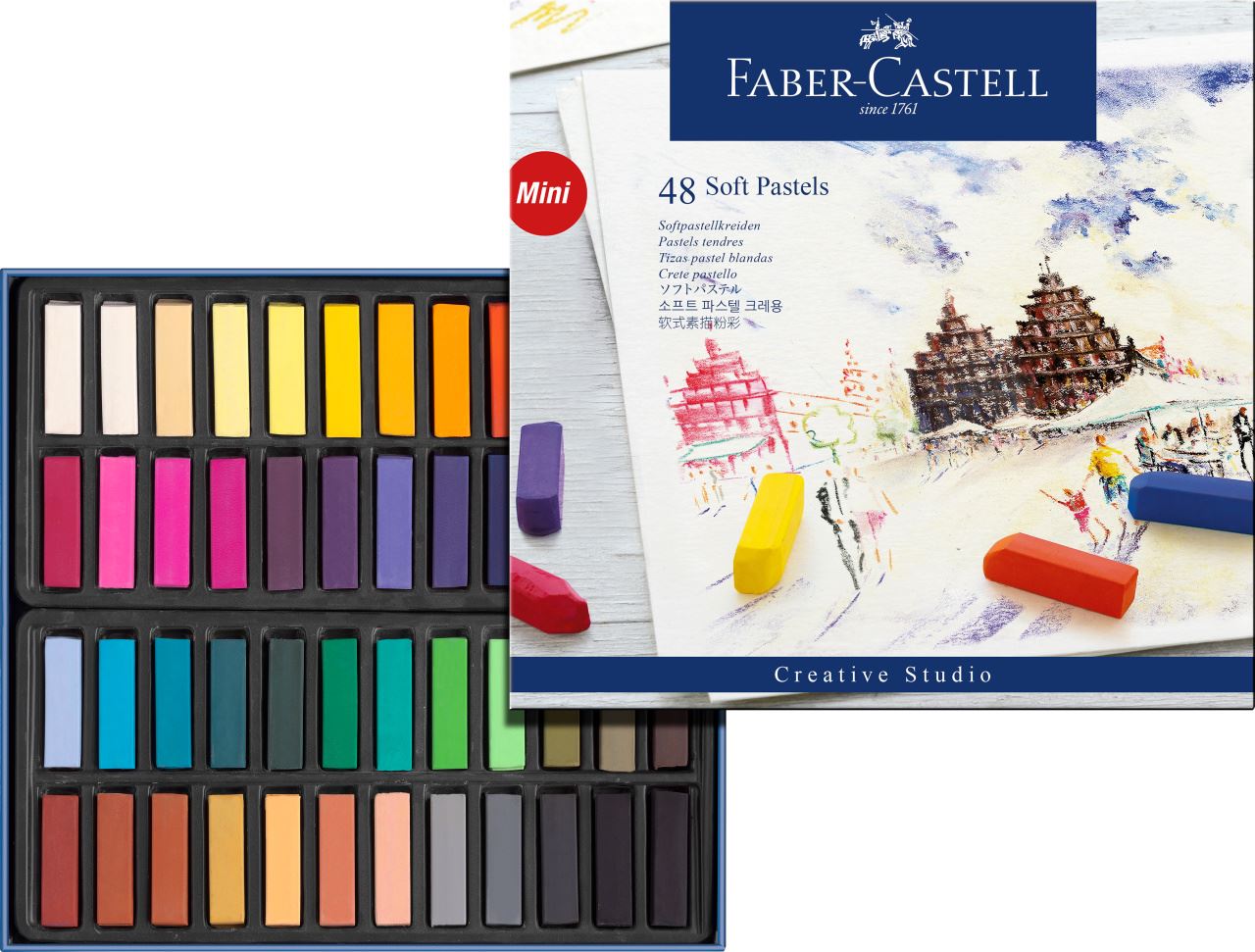 Faber-Castell - Soft pastels mini, boîte de 48