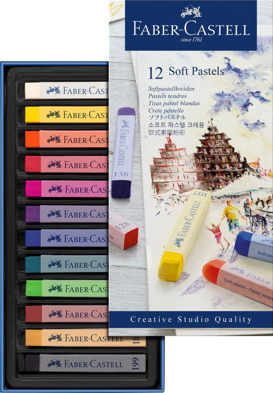 Faber-Castell - Pastels tendres, boîte de 12