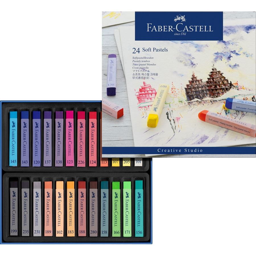 Faber-Castell - Soft pastels, cardboard wallet of 24