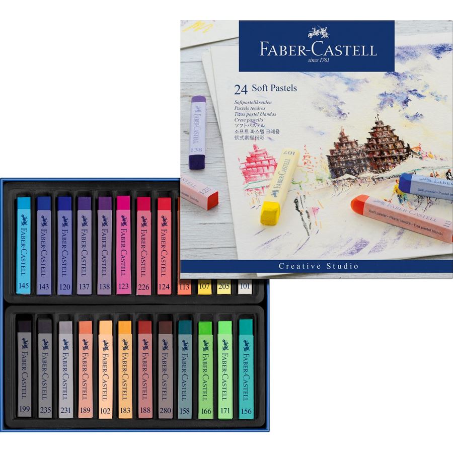 Faber-Castell - Pastels tendres, boîte de 24