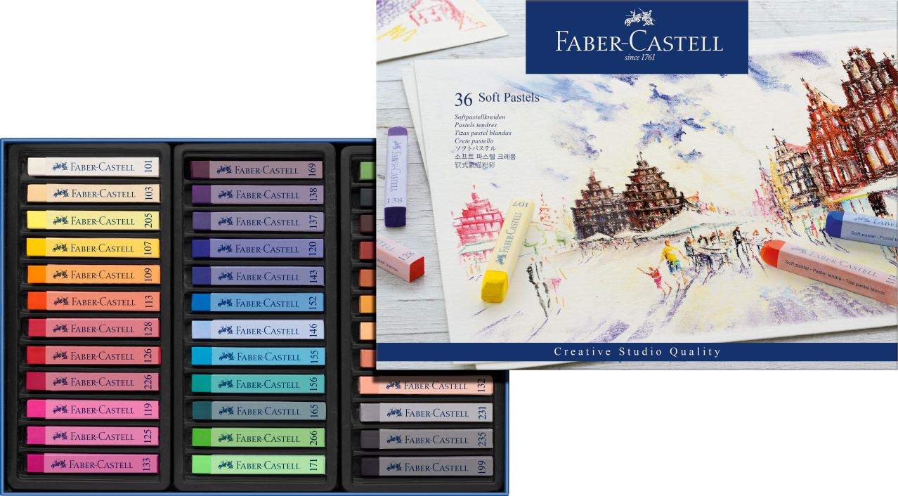 Faber-Castell - Pastels tendres, boîte de 36