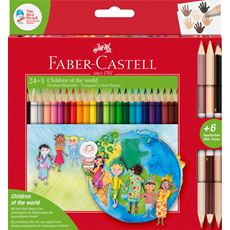Faber-Castell - Crayons couleur Enfants du Monde 24 + 3