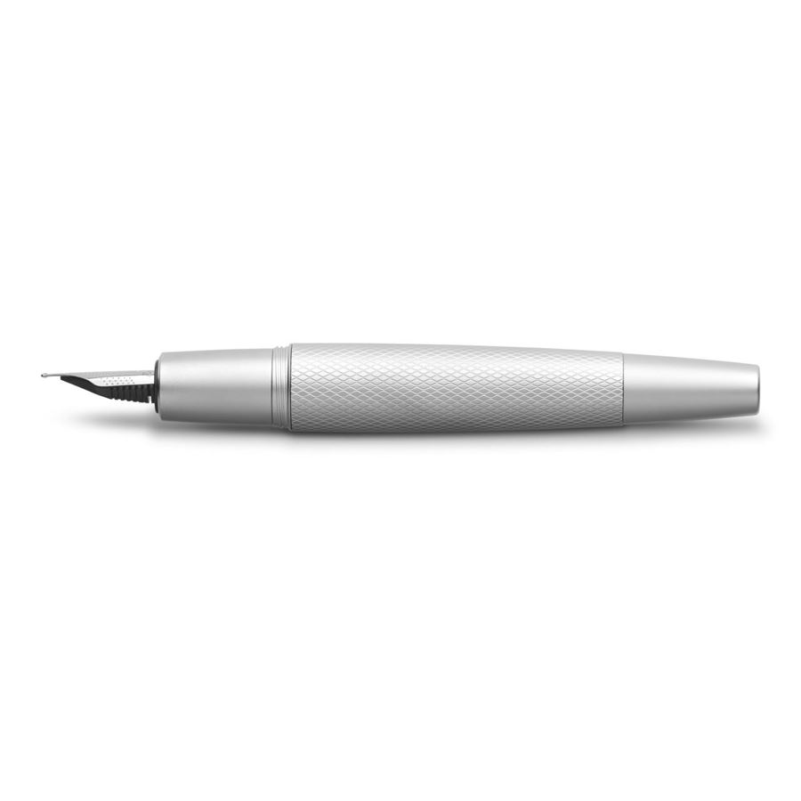 Faber-Castell - Stylo-plume e-motion argent pur extra fin