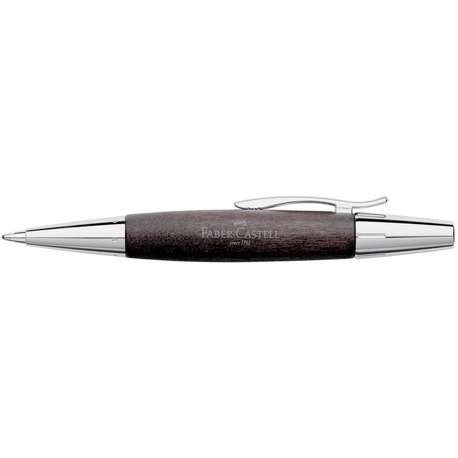 Faber-Castell - e-motion wood twist ballpoint pen, B, black